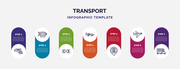 Poster - infographic template with icons and 7 options or steps. infographic for transport concept. included 
