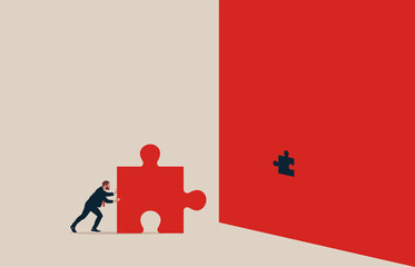 wrong solution business. insufficient size of jigsaw puzzle. problem challenge.