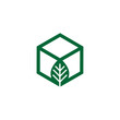 Ecology box plant logo vector