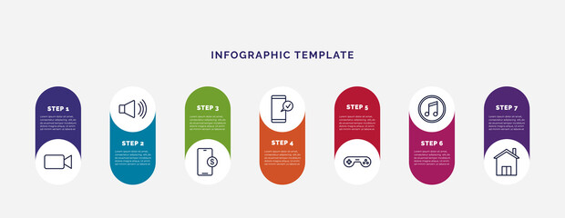 Wall Mural - infographic template with icons and 7 options or steps. infographic for concept. included ,