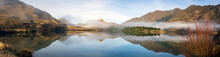 Moke Lake, Near Queenstown, New Zealand, On An Early Winter Morning. 