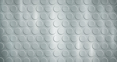 Wall Mural - Abstract metallic background in light blue colors with highlights and a texture of voluminous convex circles