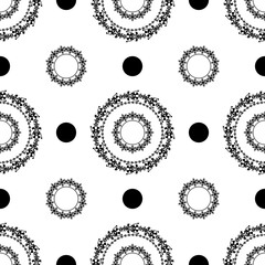 Poster - Circular vintage patterns.  Seamless background. Vector floral pattern for fabric, ceramic tile or wrapping paper design.