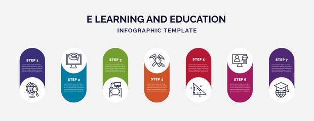 Poster - infographic template with icons and 7 options or steps. infographic for e learning and education con