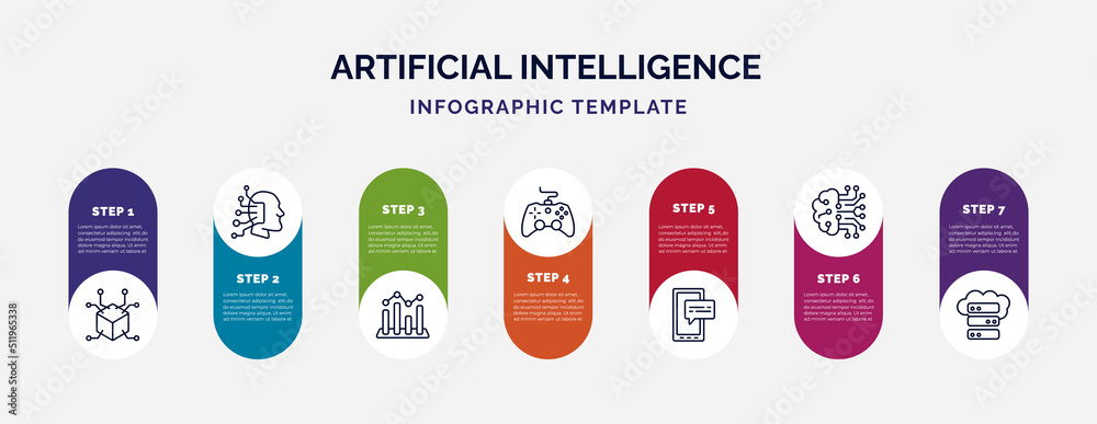 infographic template with icons and 7 options or steps. infographic for ...
