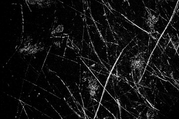 Canvas Print - white scratches isolated on black background