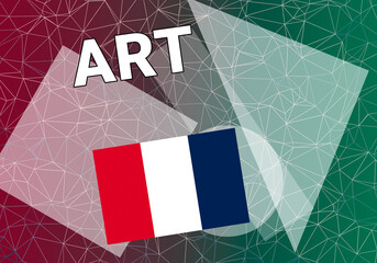 France art. Paris France art creation concept. flag on colorful