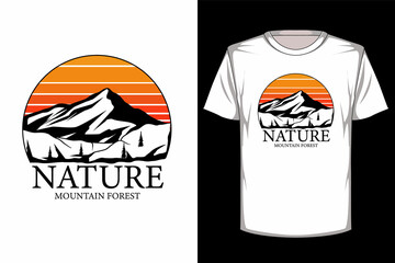 Canvas Print - Nature mountain forest retro vintage t shirt design