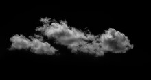 White Cloud On Black Background.