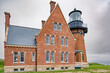 Spring time photo of the Block Island RI Southeast lighthouse located on Mohegan Bluffs,	