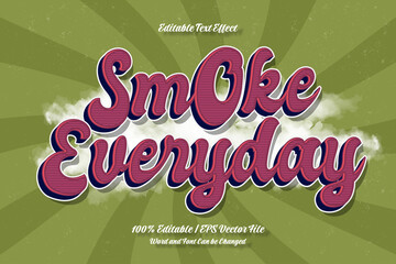 Smoke Everyday editable text effect 3D vintage style