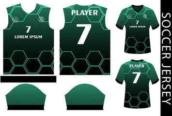 soccer jersey deisign template with pattern and mockup