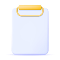 Poster - Realistic 3D Clipboard with Empty Paper Sheet