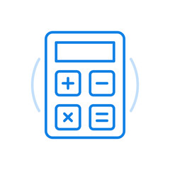 Poster - Calculator vector line icon. Electronic computing device for educational and financial departments.