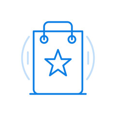 Poster - Shopping rating vector line icon. Store evaluation in web applications.