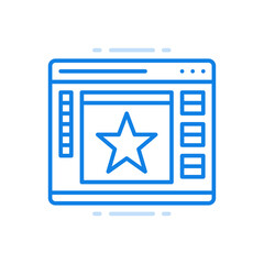 Poster - Online website ranking vector line icon. Qualitative assessment of services provided by clients.