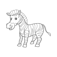 Wall Mural - coloring pages or books for kids. cute zebra illustration