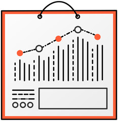 Poster - infographic chart vector template. annual statistics curve graph design. market data diagrams. graph