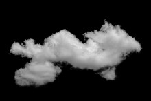 Separate White Clouds On A Black Background Have Real Clouds.