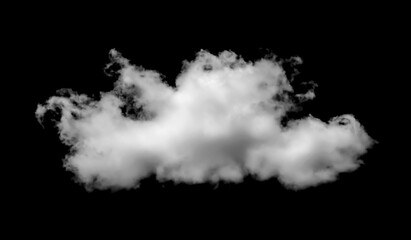 Wall Mural - White clouds isolated on black background, fluffy cloud