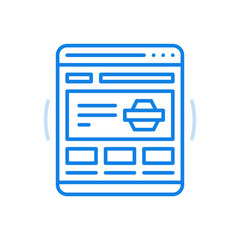 Poster - Web store page vector line icon. Electronic services for sale equipment and consumer goods.