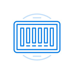 Poster - Stock quotes statistics vector line icon. Fluctuation data for financial stocks and investments.