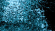 Metallic and Light Blue Fluid Start to fill the screen with a Large Splash on Black