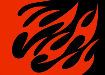 Poster - Simple background with red flame pattern
