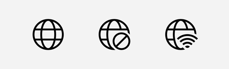 internet connection icons. no connection sign. connection flat symbol for apps and websites.