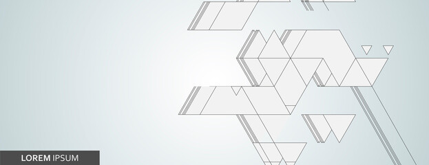 Poster - Banner design with abstract polygonal background. Connecting dots and lines. Global network shapes. Digital technology with plexus background