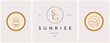 © Iren Art - Abstract summer logo template with dawn and S G monogram. Modern minimal set of linear icons and emblems for social media, rental and travel services.