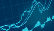 © Westlight - Stock market chart. Stock exchange line chart or share graph on a trading screen. Banking, stock trading and business. 3d illustration