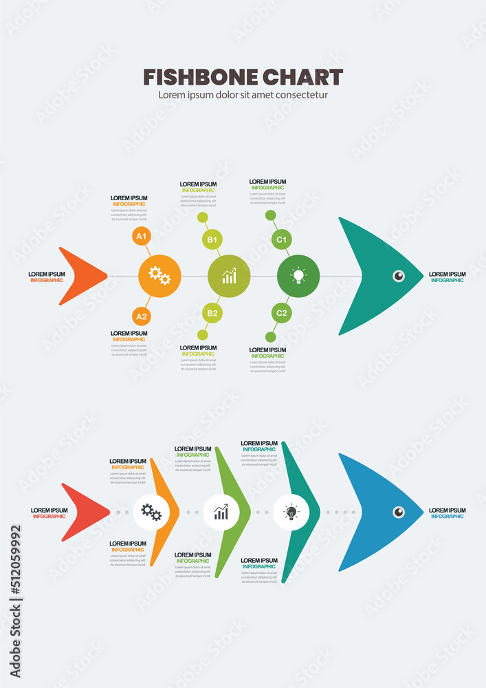 Fishbones Chart Icon Fishbone chart diagram infographic Stock Vector | Adobe Stock