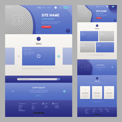 Wall Mural - Website Template Dark Blue with Transparency