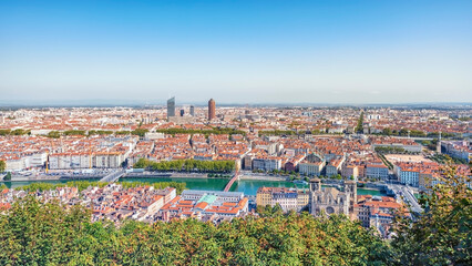 Canvas Print - The city of Lyon in the daytime