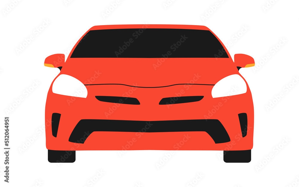 Car vector front view red color. Illustration 10 eps Stock Vector ...