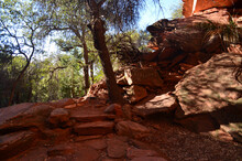 Red Rock Hiking Steps In Sedona Arizona