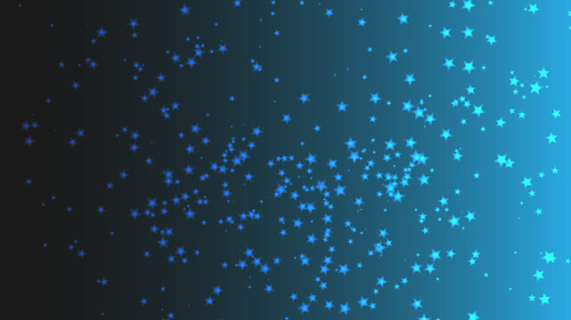 Vector abstract star particle shapes on a blue gradient background.