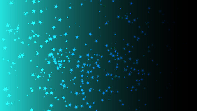 Vector abstract star particle shapes on a turquoise gradient background.