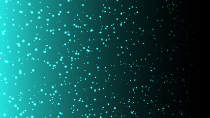 Poster - Vector abstract particles on a turquoise gradient background.