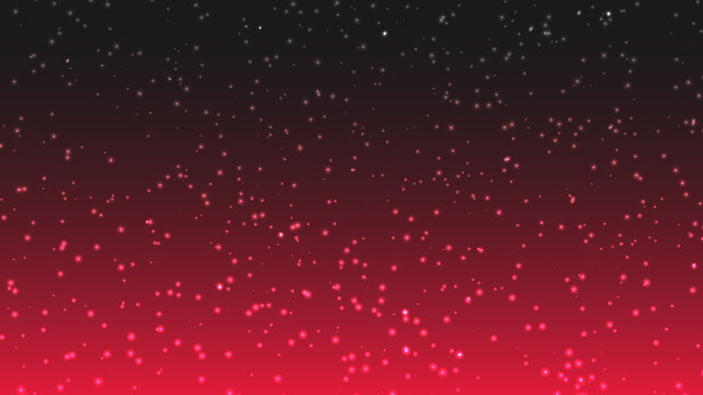 Vector abstract particles on a red gradient background.