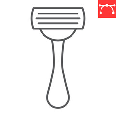Aufkleber - Shaving razor line icon, care and cutter, razor vector icon, vector graphics, editable stroke outline sign, eps 10.