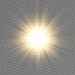 © ANATOLII - Glow bright light star, yellow sun rays, sunshine.