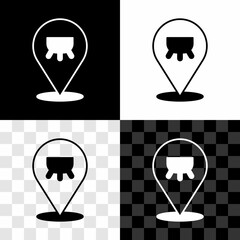 Poster - Set Udder icon isolated on black and white, transparent background. Vector