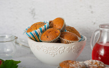 Wall Mural - Chocolate strawberry muffins