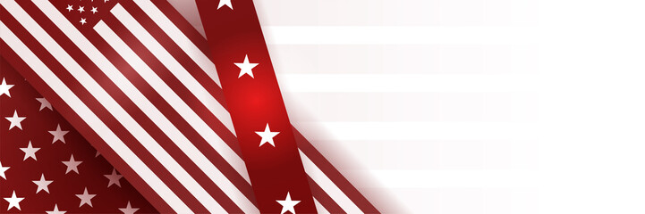 Happy 4th of July Independence day with USA red banner background. Universal America banner. Memorial day in the united states - remember and honor banner background vector illustration