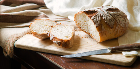 Sticker - Tasty soft bread on the board