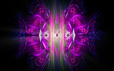 Fototapete - digital illustration abstract image generated fractal background image wallpaper pattern of various geometric shapes and lines of various colors for computer graphics or web design