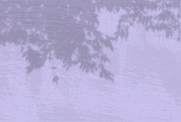 Wall Mural - Natural light casts shadows from a leaves branches of tree. Top view of the shadow of tree leaves on a textured violet colored background. He was lying flat