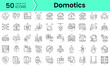 domotics Icons bundle. Linear dot style Icons. Vector illustration